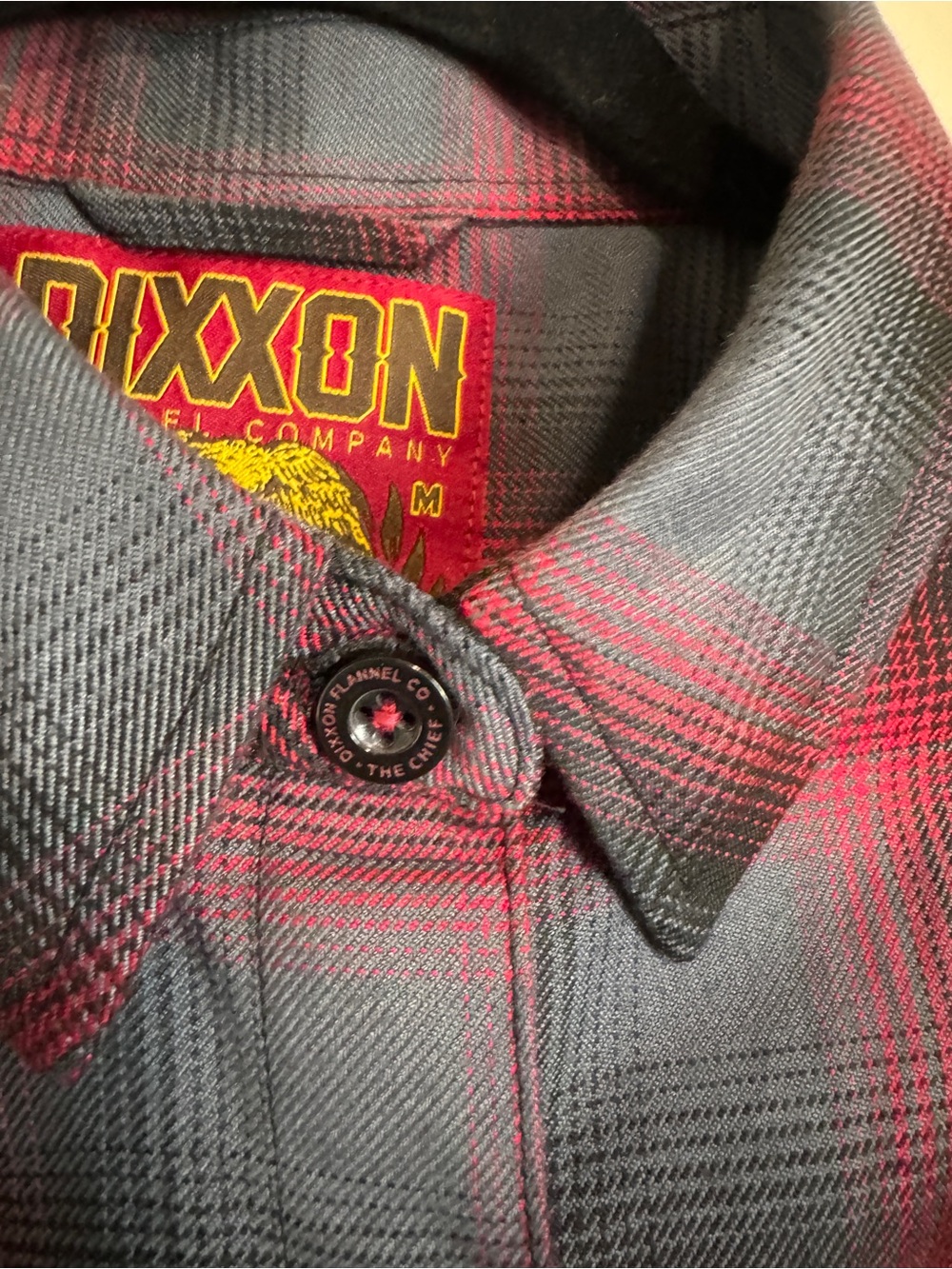 DIXXON Women’s THE CHIEF Red and Gray Plaid Button-Down Shirt - Picture 5 of 8